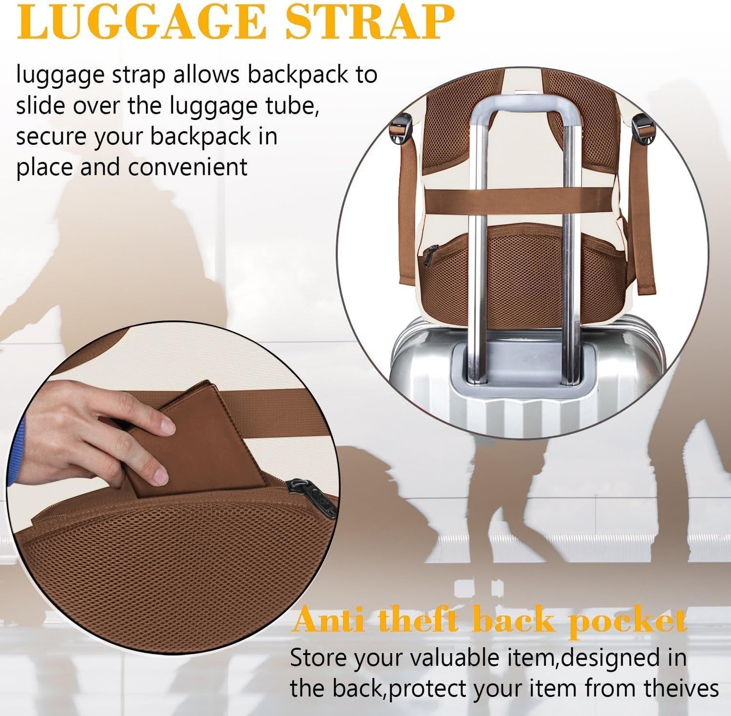 MATEIN 15.6inch Travel Laptop Backpack, Cute Anti Theft Slim Sturdy Laptops Backpack with USB Charging Port, Water Resistant College Computer Bag Gift for Men & Women Nurse