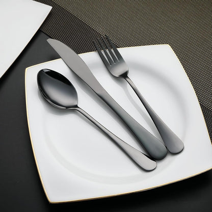 DEVICO Camping Utensils, Portable Travel Utensils with Case, Stainless Steel Reusable Silverware for Lunch Adult, 5Pcs Cutlery Set Includes Knife Spoon Fork Chopsticks and Case (Black)