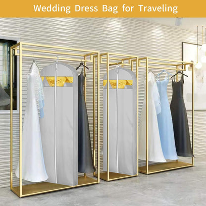 65" Dress Bags for Gowns Long, Dress Garment Bags for Hanging Clothes, Dress Bags for Closet Storage and Traveling, Foldable Dress Cover