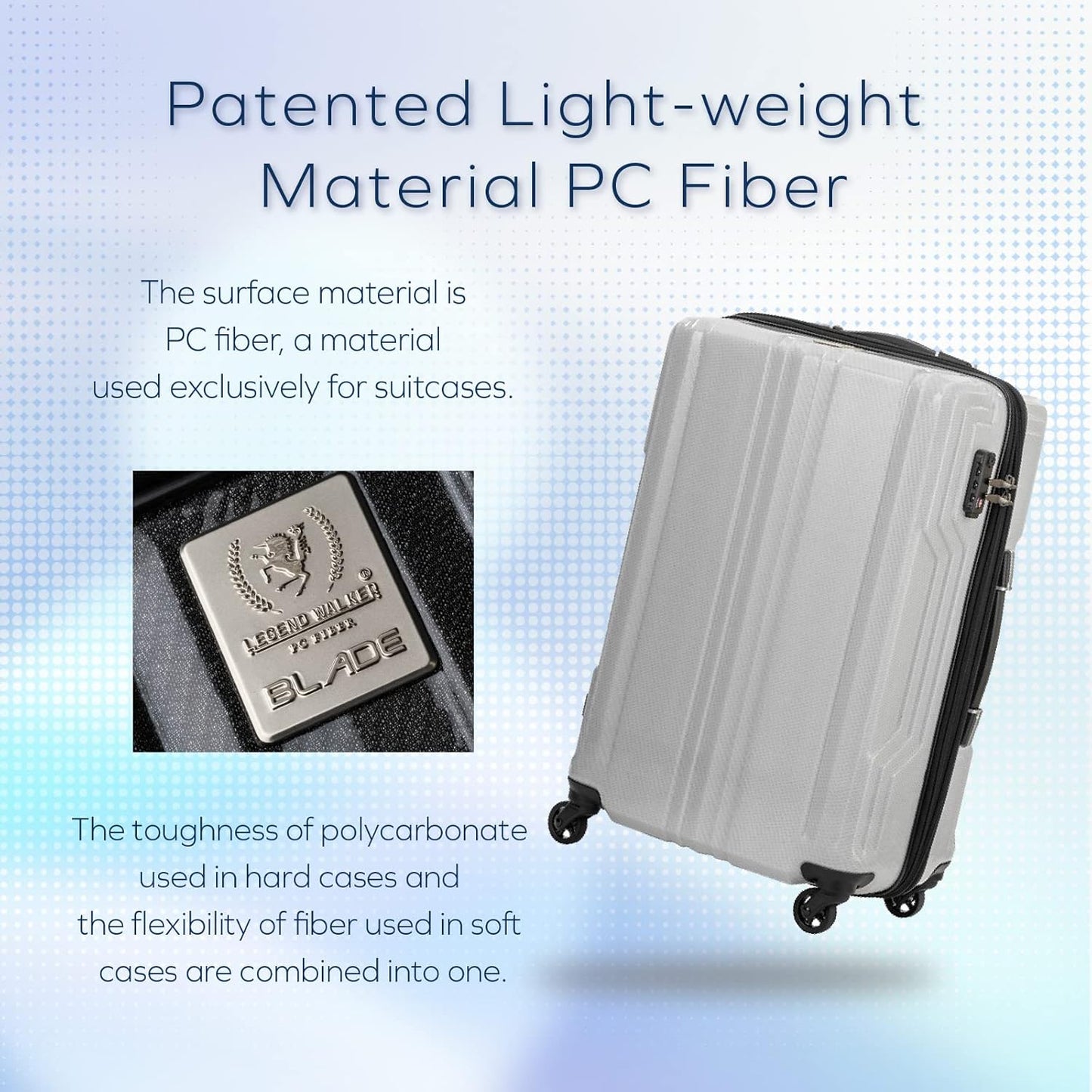 LEGEND WALKER BLADE-Ultralight PC Fiber Luggage 30-inch, White Carbon, 5604-70-WHCB