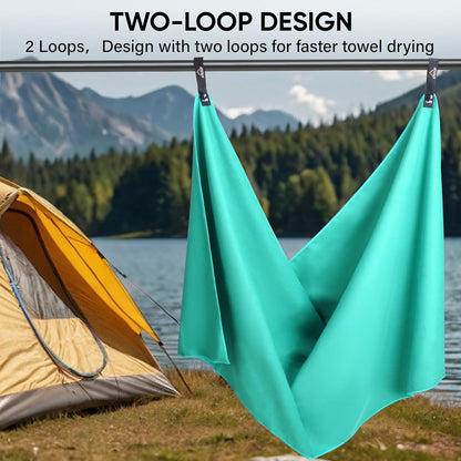 APEXUP Microfiber Travel Towel, Ultra Absorbent Quick Dry Towels, Lightweight Gym Sports Camping Towel for Workout, Yoga, Beach, Shower, Swimming (24"×12", Mint Color)