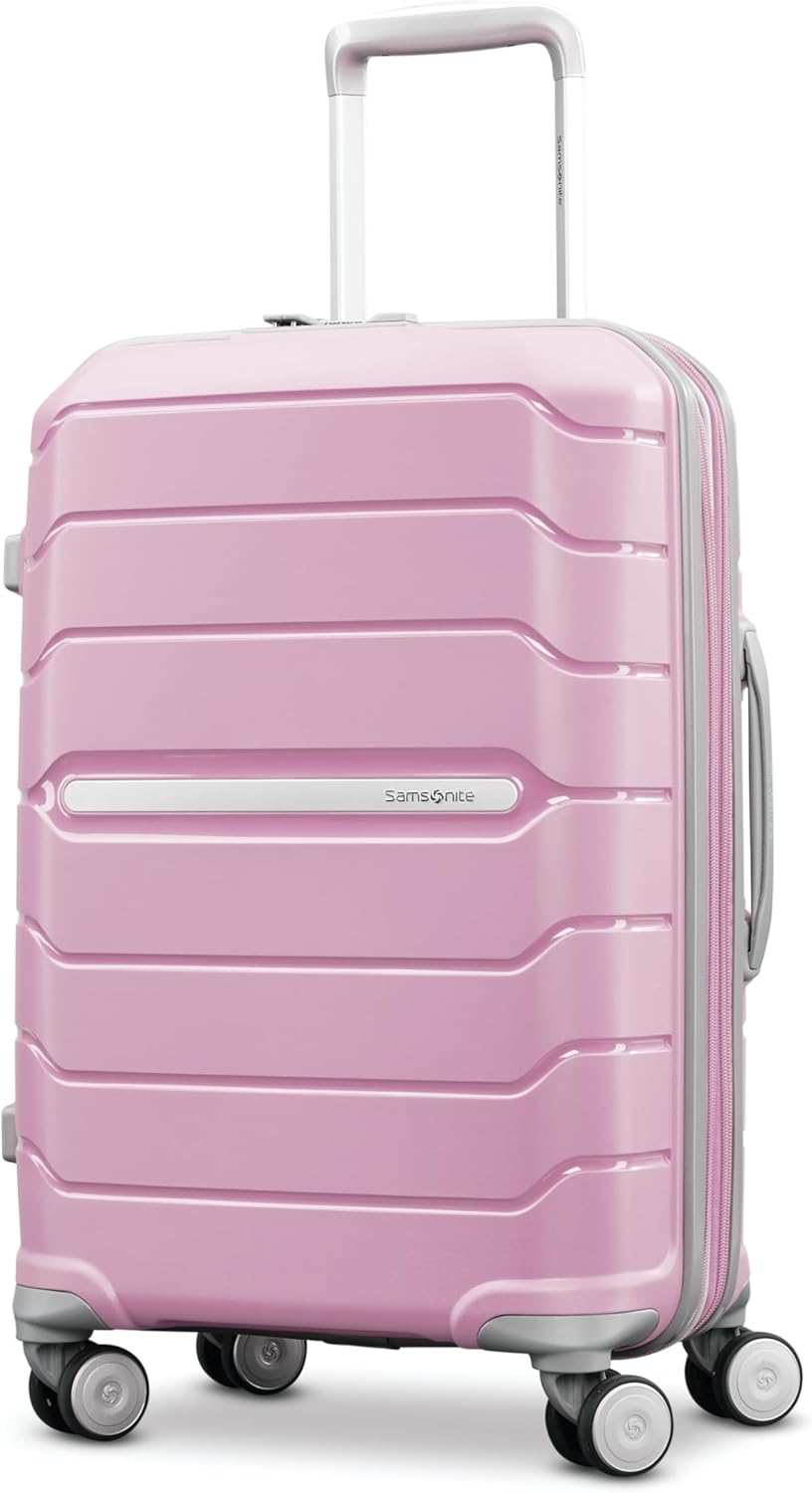 Samsonite Freeform Hardside Carry-On Luggage with Spinner Wheels - Hardshell Suitcase - TSA, Airline-Approved - Expandable Hard Shell, Smooth Rolling Wheels for Lightweight Travel - Pink Rose