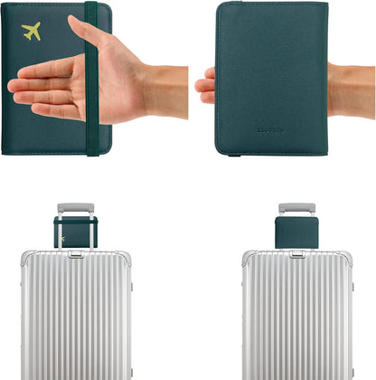 ZOPPEN Passport Holder Wallet, Passport Cover Travel Wallet Women Travel Essentials Accessories Document Organizer Travel Must Haves Rfid Blocking Cover Case for Women and Men, Green Black