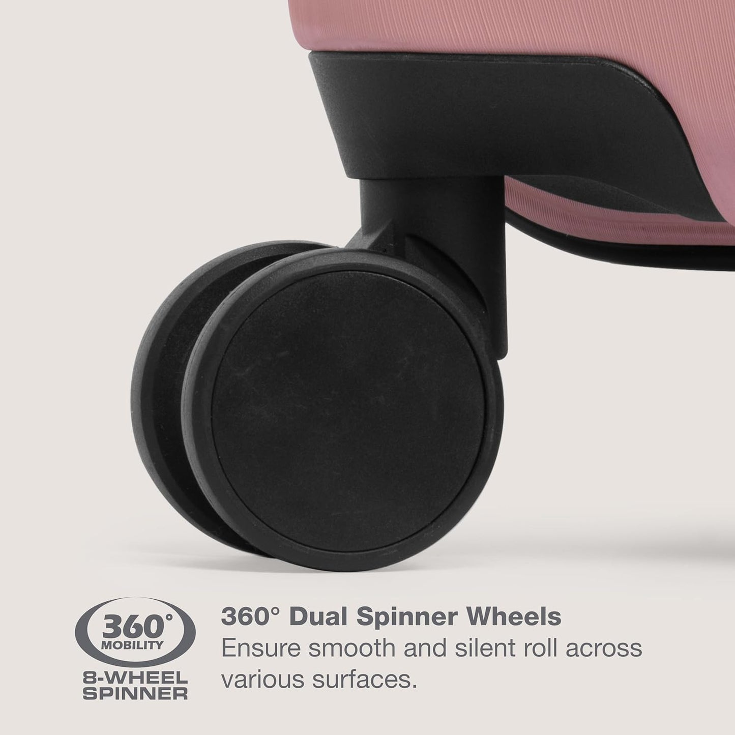 U.S. Traveler Boren Polycarbonate Hardside Rugged Travel Suitcase Luggage with 8 Spinner Wheels, Aluminum Handle, Pink, Checked-Large 30-Inch