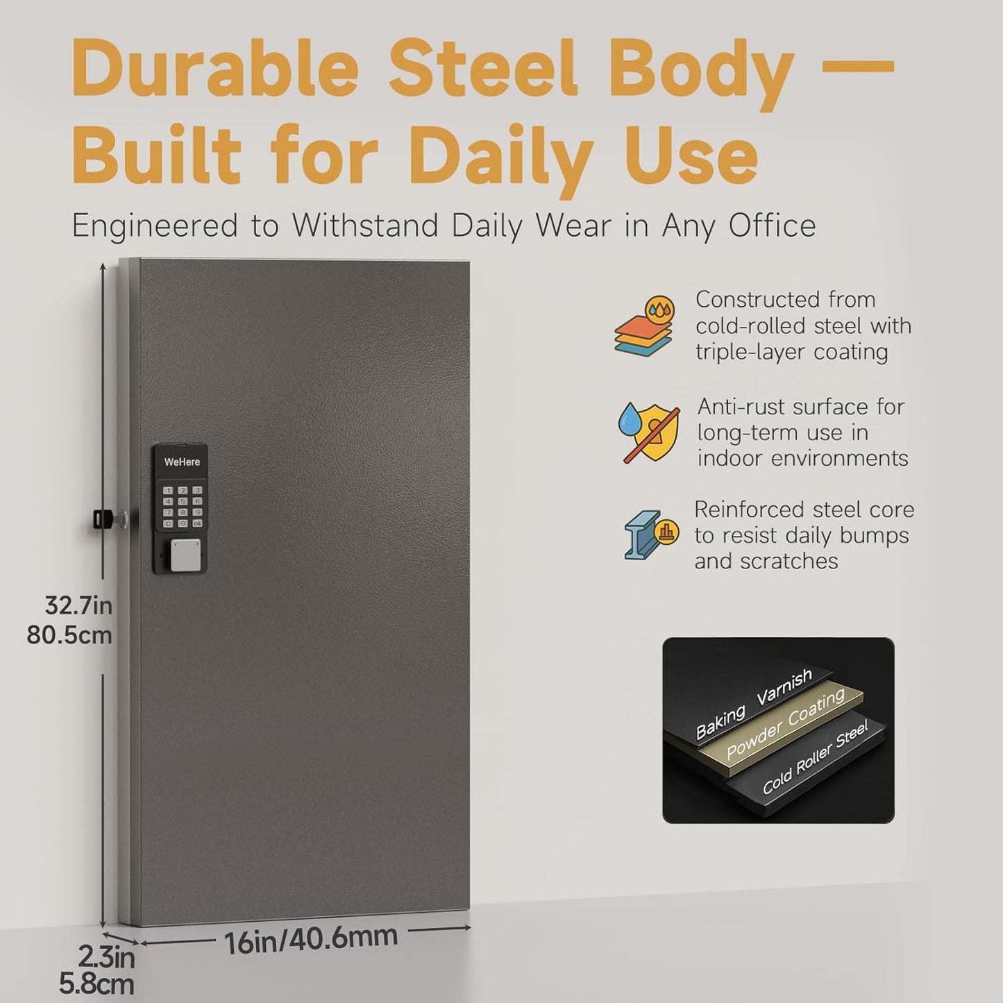 120 Key Lock Box,Metal Key Cabinet Organizer Wall Mount use OTP Technology Unlock,Fixed Password/Bluetooth Unlock, App Remotely Generates Pin Codes Without Internet,Great for Key Hook & Storage