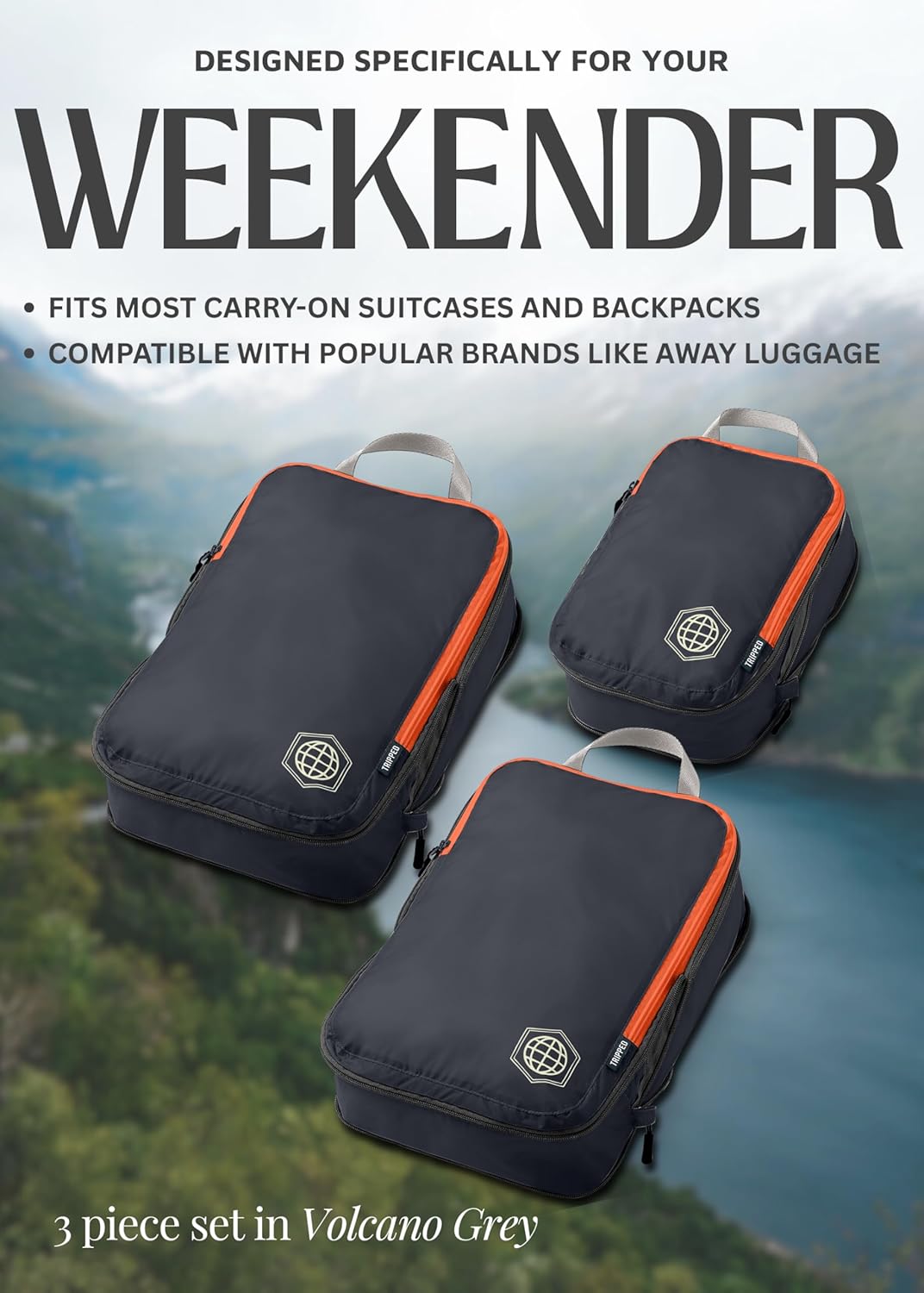 Compression Packing Cubes Set for Travel - Lightweight, Durable Clothes Organizer for Carry-On Luggage and Suitcases by TRIPPED Travel Gear