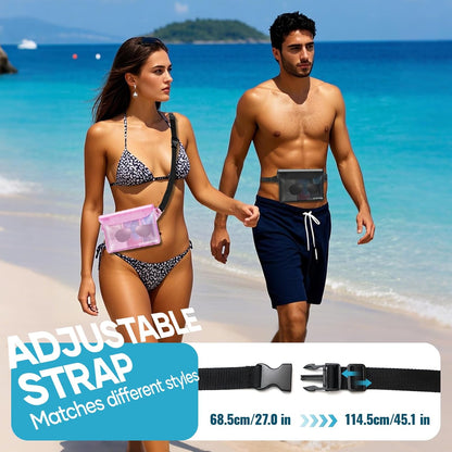 Waterproof Fanny Pack for Women, Waterproof Pouch for Phone Passport Purse, Beach Accessories Dry Bag, Floating Water proof Bags for Cruise Ship Travel Water Park Boating Fishing Diving Kayaking Pool