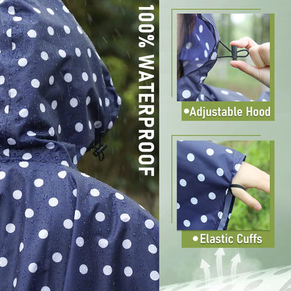 SaphiRose Unisex Rain Poncho Raincoat Hooded for Adults Women with Pockets