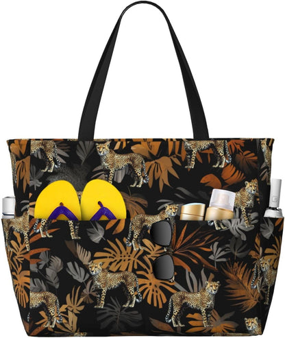 Beach Bag for Women Beach Tote Bag Waterproof Sandproof Large Bags with Zipper Big Capacity for Vacation Travel