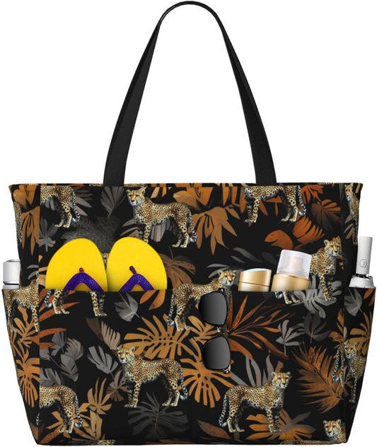 Beach Bag for Women Beach Tote Bag Waterproof Sandproof Large Bags with Zipper Big Capacity for Vacation Travel