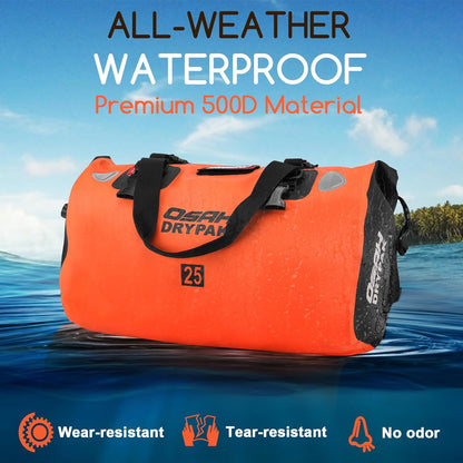 Waterproof Duffel Bag - Motorcycle Dry Bag Tail Bag with Large Storage Space, Waterproof Luggage Duffle Bags with Outer Mesh Zipper Pocket for Camping, Kayaking, Fishing & Traveling