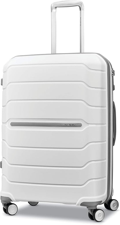 Samsonite Freeform Hardside Expandable with Double Spinner Wheels,White, 2-Piece Set (21/28)