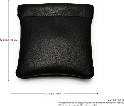 PU Leather Jewelry Travel Bag Leather Jewelry Pouch Christmas,Wedding Party Favor Gift Bag (S, Black)