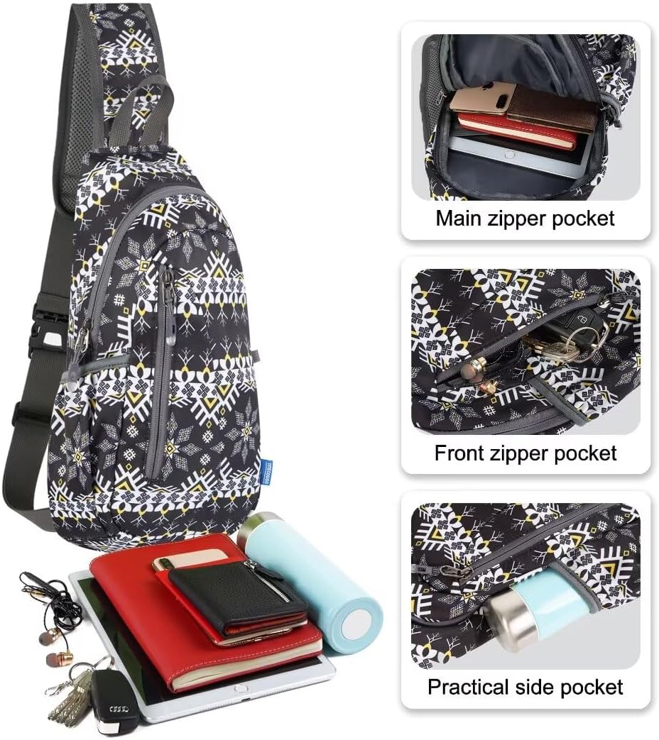 TITECOUGO Small Sling Bag, Lightweight Crossbody Backpack for Men Women, Shoulder Bag for Sports and Outdoor