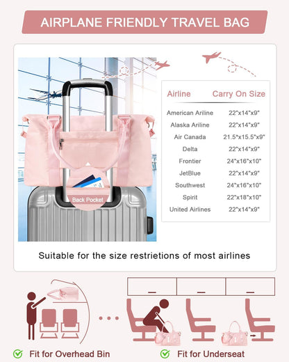 Initial Travel Duffel Bag Sports Gym Bag for Girls Teen Birthday Gifts,Pink Personalized Weekender Bag Carry On Tote Bags for Women Men,Waterproof Overnight Luggage Bag with Trolley Sleeve(Letter I)