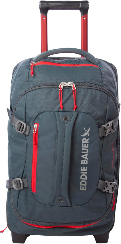 Eddie Bauer Expedition Rolling Duffel Bag with Wheels | Travel | Carry-On | Luggage | Rugged | Durable - Storm, 22"
