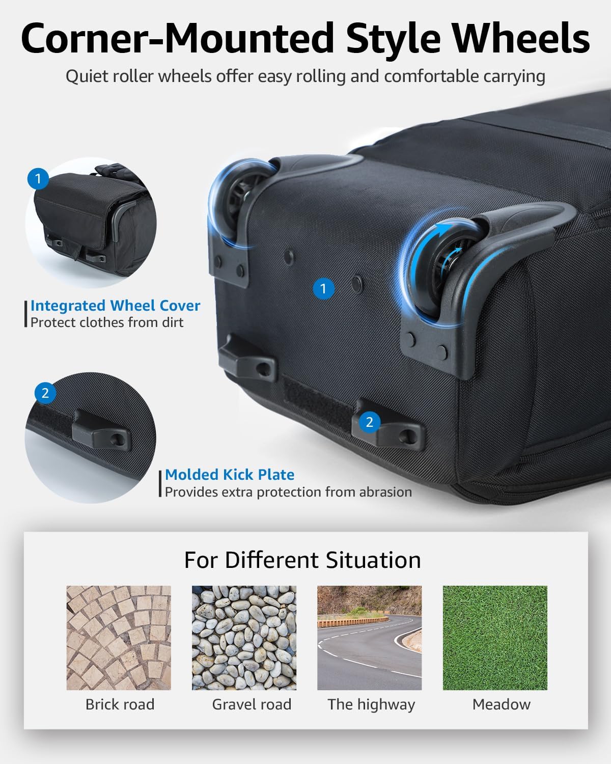 Rolling Backpack, 30L Travel Laptop Backpack with Wheels, 15.6 Inch Roller Carry on Luggage with USB Charging Port, Flight Approved Personal Item Wheeled Suitcase for Men Women Adults, Black