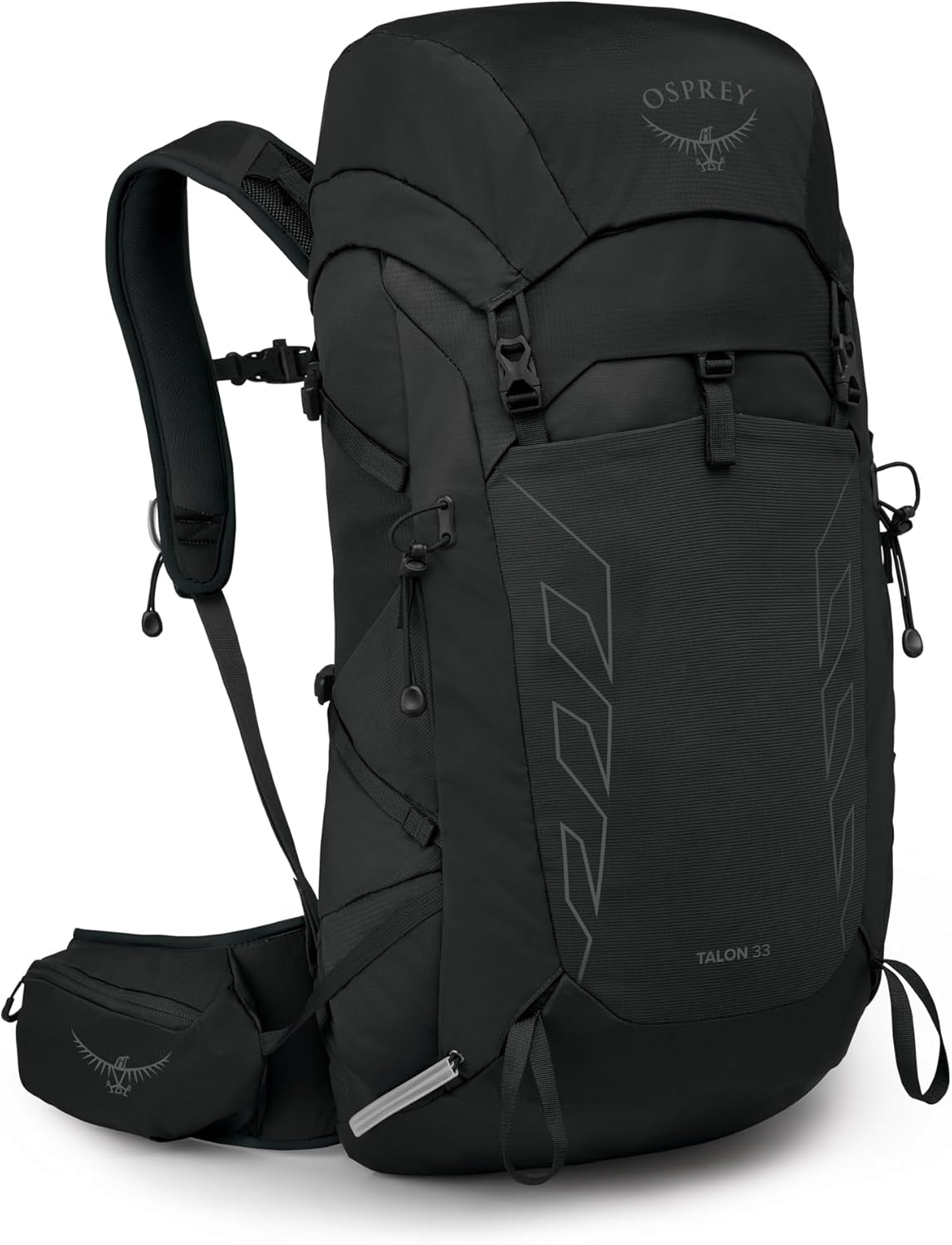 Osprey Talon 33L Men's Lightweight Hiking Backpack with Hipbelt, Black/Coal Grey, Extended Fit
