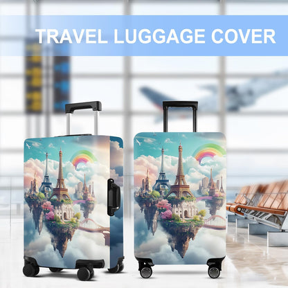 Iron tower Luggage Cover Washable Suitcase Protector Anti-Scratch,Stretchable Fit for 20-34Inch Luggage Durable Travel Bag Cover with Zipper Closure L(28-30inch suitcase)