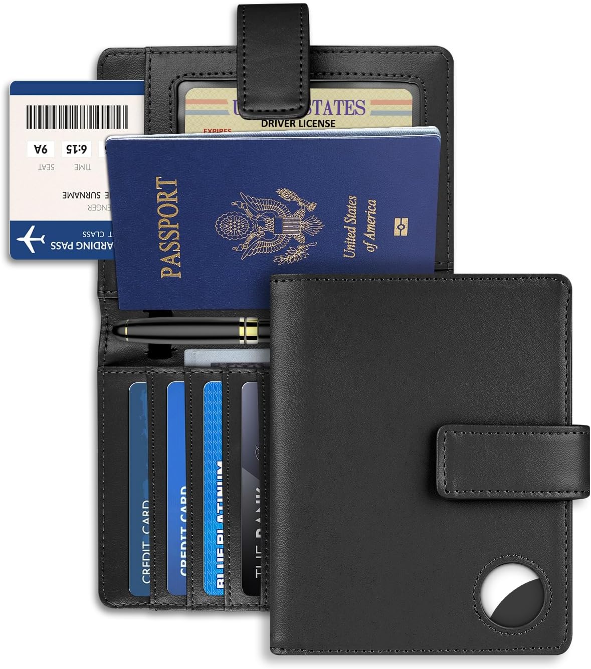 Passport Holder Wallet Cover Case for Women and Men,RFID Blocking,Passport Case,Travel Accessories (Black)