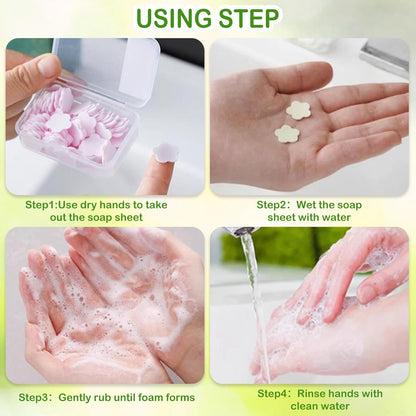 600PCS Portable Mini Soap Sheets – Scented Disposable Hand Washing Paper, Travel-Friendly & Water-Soluble Soap for Camping, Hiking & Outdoor Use