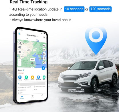 GPS Tracker for Vehicles Cars Long Battery Life to 90 Days, Strong Magnet, Unlimited Range, Geo-Fence, 4G Real Time Car Tracker Device Hidden Vehicle Tracking Devices, Subscription Needed