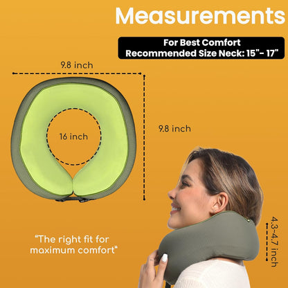 Cesperi® Travel Neck Pillow for Airplanes, Ergonomic Design, Airplane Neck Pillow with Memory Foam, Travel Essentials for Flights, Car Rides, and Home Rest, M Size, 140-210LB (Avocado Green)