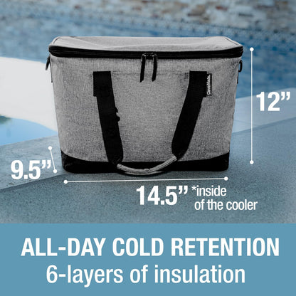CleverMade Collapsible Insulated Cooler Bag – Leakproof Soft Folding Cooler for Beach, Travel, Car