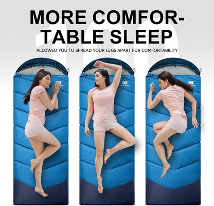 Sleeping Bags for Adults Cold Weather,Portable, Waterproof,Lightweight Sleeping Bag for Tall Girls Boys with Compression Sack for Warm Camping, Hiking, Outdoor & Indoor