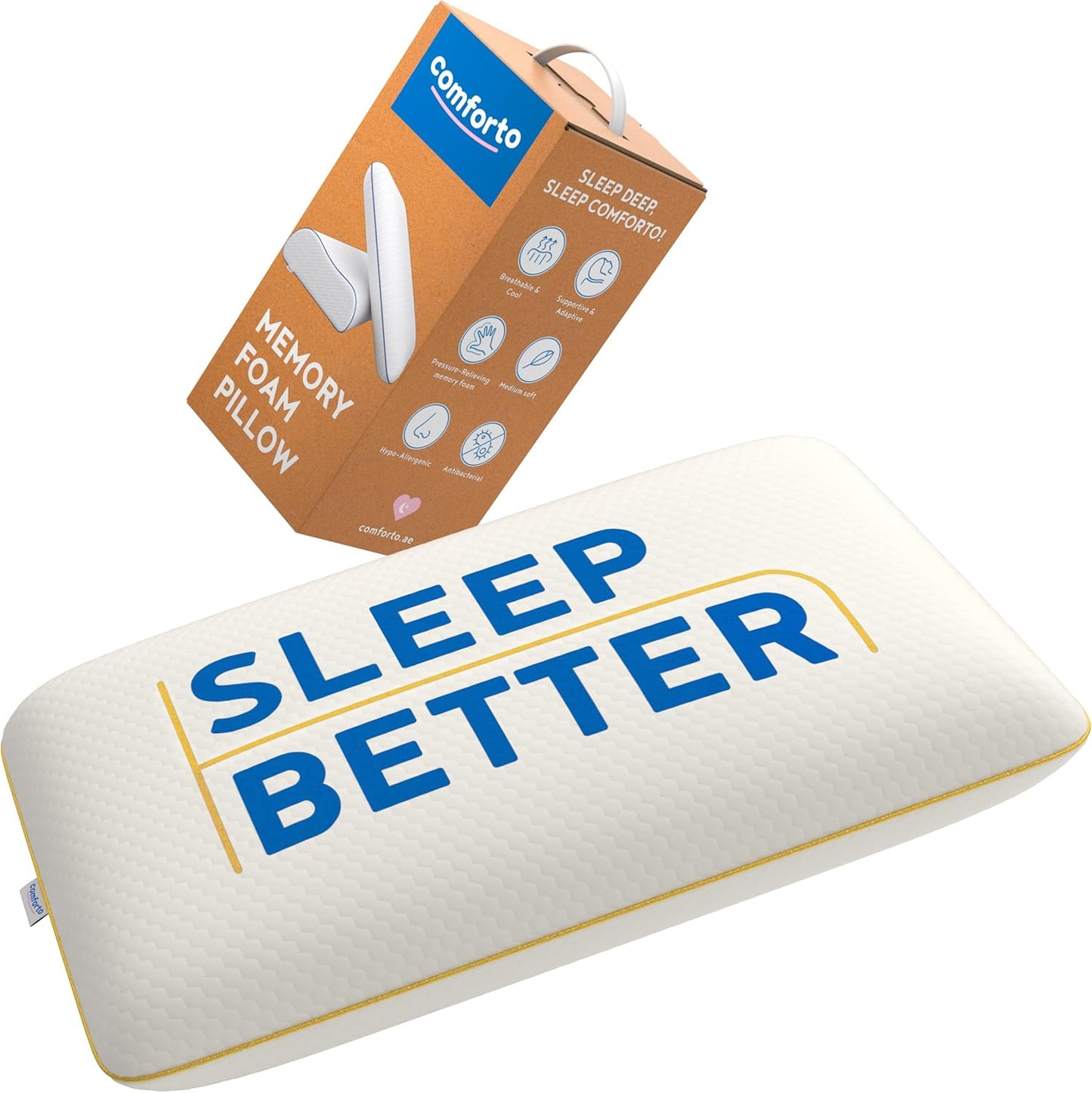 Memory Foam Pillow for Sleeping 23.6x15.7 - Orthopedic Cervical Pillows for Neck and Shoulder Pain Relief for Back and Side Sleepers - Medium Firm Pillow with Neck Support - Pillowcase for Bed