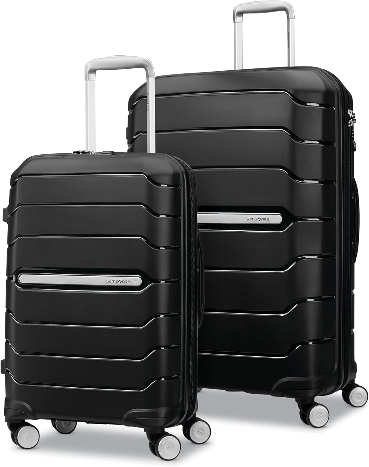 Samsonite Freeform Hardside Expandable with Double Spinner Wheels, Black, 2-Piece Set (21/28)