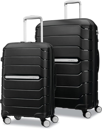 Samsonite Freeform Hardside Expandable with Double Spinner Wheels, Black, 2-Piece Set (21/28)