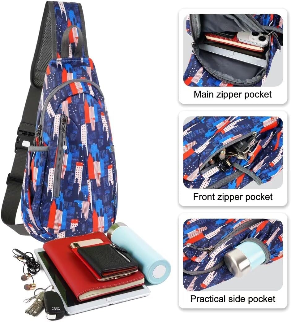 TITECOUGO Small Sling Bag, Lightweight Crossbody Backpack for Men Women, Shoulder Bag for Sports and Outdoor