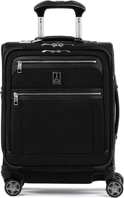 Travelpro Platinum Elite Softside Expandable Carry on Luggage, 8 Wheel Spinner Suitcase, USB Port, Men and Women, International, Shadow Black, Carry On 19-Inch