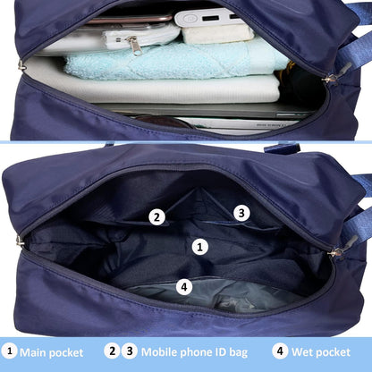 Travel Duffle Bag, Waterproof Sport Tote Gym Bag for Women Men, Overnight Weekender Carry On Bag with Wet Pocket
