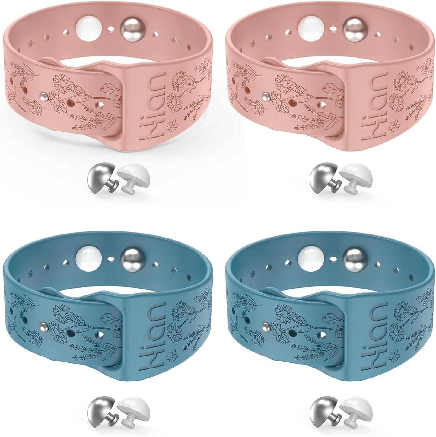 Hion Motion Sickness Bracelets Sea Sickness Wristbands for Motion Sickness/Morning Sickness/Pregnancy Nausea Anti Nausea Wristband Acupressure Nausea Bands Motion Sickness Bands（2Pairs-Bule+Pink）