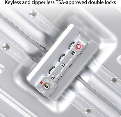 Metal All Aluminum Carry-on Luggage TSA Customs Lock Zipperless Silent Rotary - Image 3