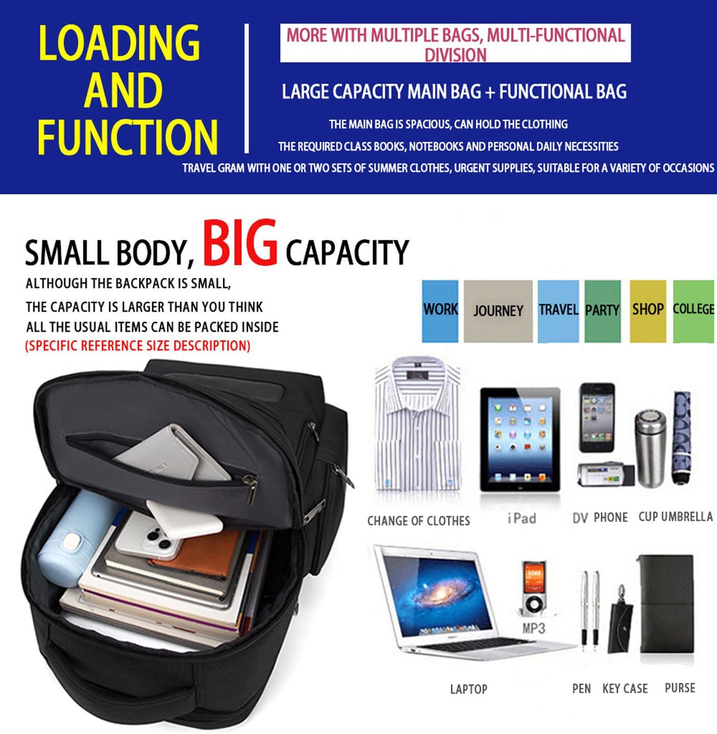 Professional Business Backpack for Men,15.6inch Laptop Compartment with Anti-Theft Zipper,Waterproof Travel Backpack for Office&Commute,Multiple Layers,Comfortable Carrying.