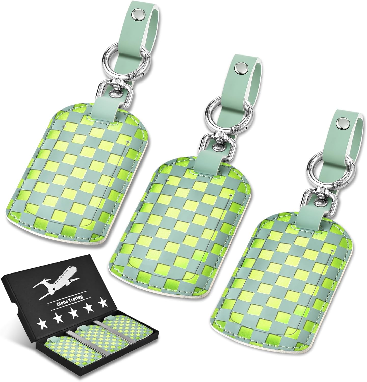 Luggage Tags for Suitcases Travel Accessories: Leather Luggage Tag 3 Pack TSA Approved Airplane Travel Essentials for Women, Bag Tags for Luggage Long Flight Must Haves Travels Gift Airport Essentials