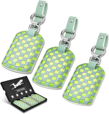 Luggage Tags for Suitcases Travel Accessories: Leather Luggage Tag 3 Pack TSA Approved Airplane Travel Essentials for Women, Bag Tags for Luggage Long Flight Must Haves Travels Gift Airport Essentials