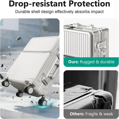 Hard Shell Luggage 20 Inch Travel Luggage, Carry-On Luggage Spinner TSA with Lid, PC+ABS Aluminum Frame，Lightweight Travel Luggage 20'' 24'' 26''Carry-On (upgraded white, 20 inch)