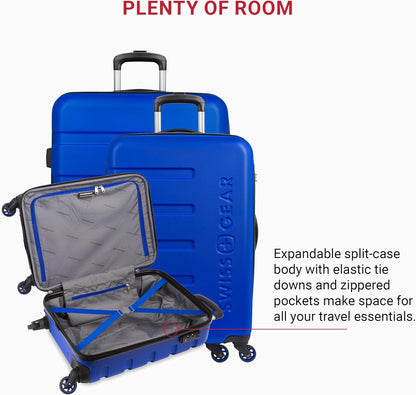 SwissGear 7366 Hardside Expandable Luggage with Spinner Wheels, Cobalt, 3-Piece Set (19/23/27)