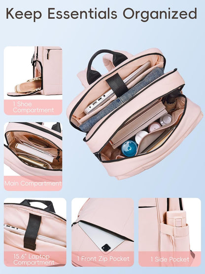 CLUCI Lightweight Travel Backpack Carry on Flight Approved, Puffy Gym Backpack with Shoe Compartment, Personal Item Travel Bag, 15.6 inch Laptop Backpack for Weekender Business