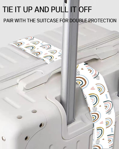 Luggage Straps for Suitcases, Adjustable Travel Belt, Durable Wide Luggage Strap, Cute Suitcase Strap Identifiers with Buckle, Bag Straps for Luggage, Cute Rainbow Design