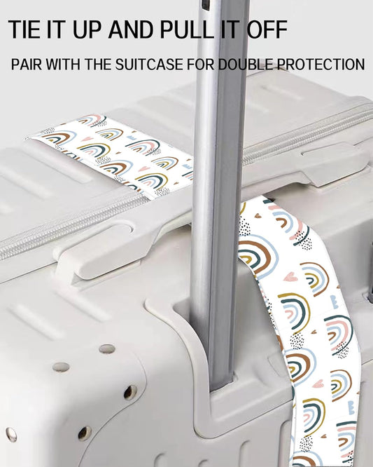 Luggage Straps for Suitcases, Adjustable Travel Belt, Durable Wide Luggage Strap, Cute Suitcase Strap Identifiers with Buckle, Bag Straps for Luggage, Cute Rainbow Design