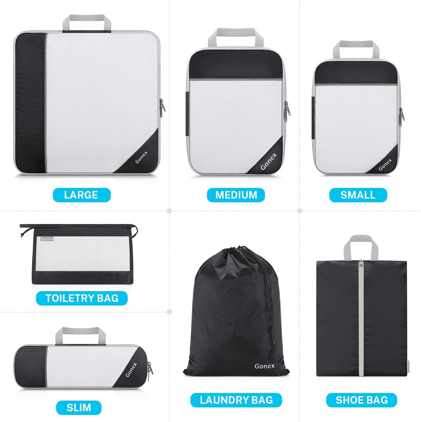 Compression Packing Cubes, Gonex Extensible Storage Mesh Bags Organizers