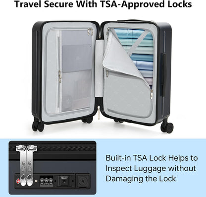 MGB Carry on Luggage 22 X 14 X 9 Airline Approved Suitcase with Wheels,20 Inch Travel Suitcase Lightweight with Spinner wheels And Hard Luggage Airline Approved with TSA Lock Carry on
