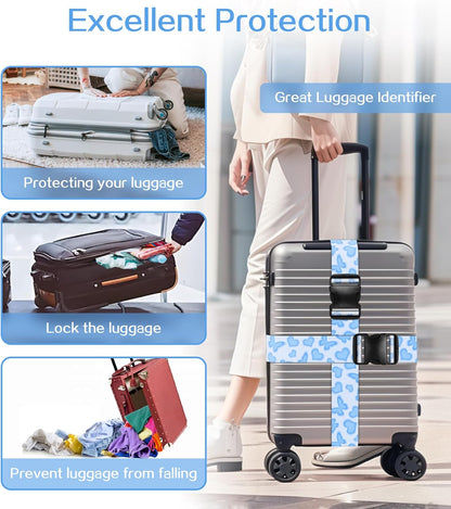 Luggage Straps for Suitcases Travel Belt Luggage Band Heavy Duty Traveling Luggage Identifier Cute Women Girls Unique Accesory,