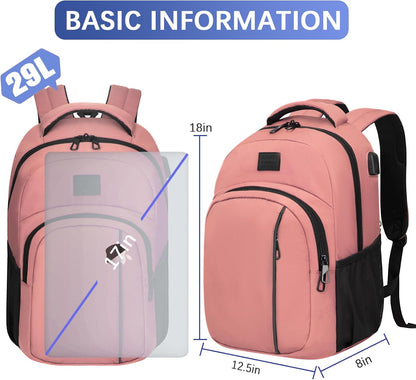 LARIPOP Travel Laptop Backpack,15.6 Inch Business Laptop backpack for Men Women with USB Charging Port,Water-Resistant Laptopack Weekender Daypack for Work College Computer