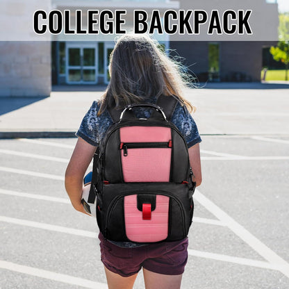 YOREPEK Travel Backpack, Extra Large 50L Laptop Backpacks for Men Women, Water Resistant College Backpack Airline Approved Business Work Bag with USB Charging Port Fits 17 Inch Computers, Pink